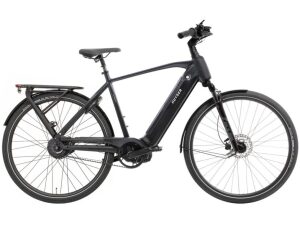 Zij aanzicht van Huyser Ultremo heren e-bike Grey met snaar