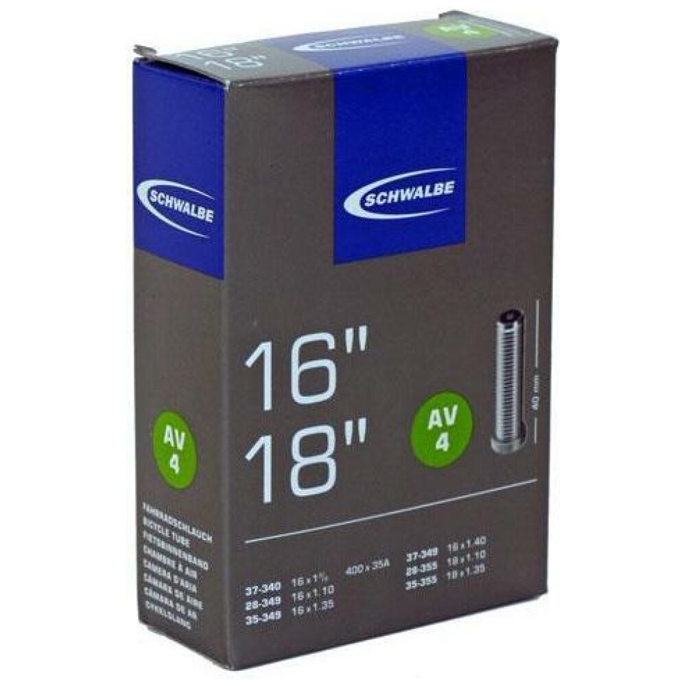 Schwalbe bnb AV4 16 x 1 3/8 - 18 x 1.35 av 40mm Zwart