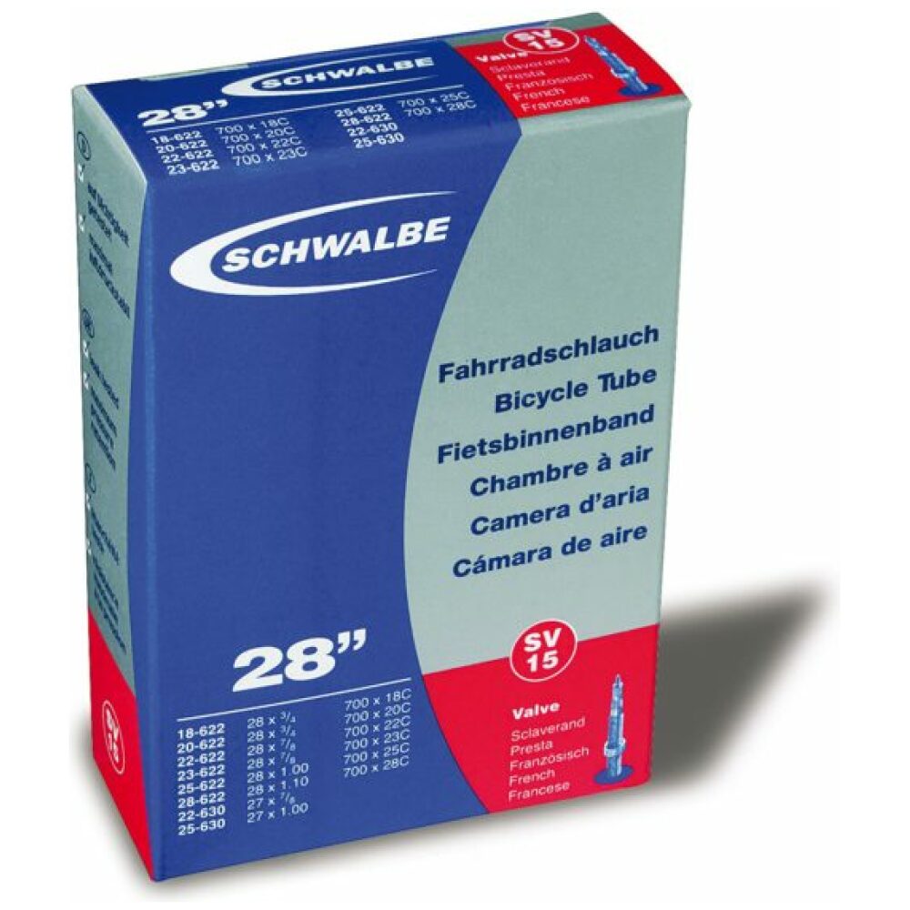 Schwalbe Race binnenband,23-622, 28 x 0.75 - 1.10 Frans Ventiel 40mm. SV15 ZWART