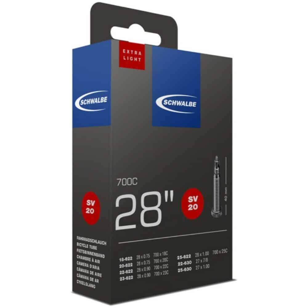 Schwalbe Race binnenband, 23-622, Extra Light 28 x 0.75 - 1.00 Frans Ventiel 40mm ZWART