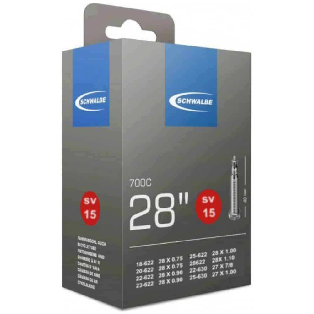 Schwalbe Race binnenband,23-622, 28 x 0.75 - 1.10 Frans Ventiel 40mm. SV15 ZWART - Afbeelding 4