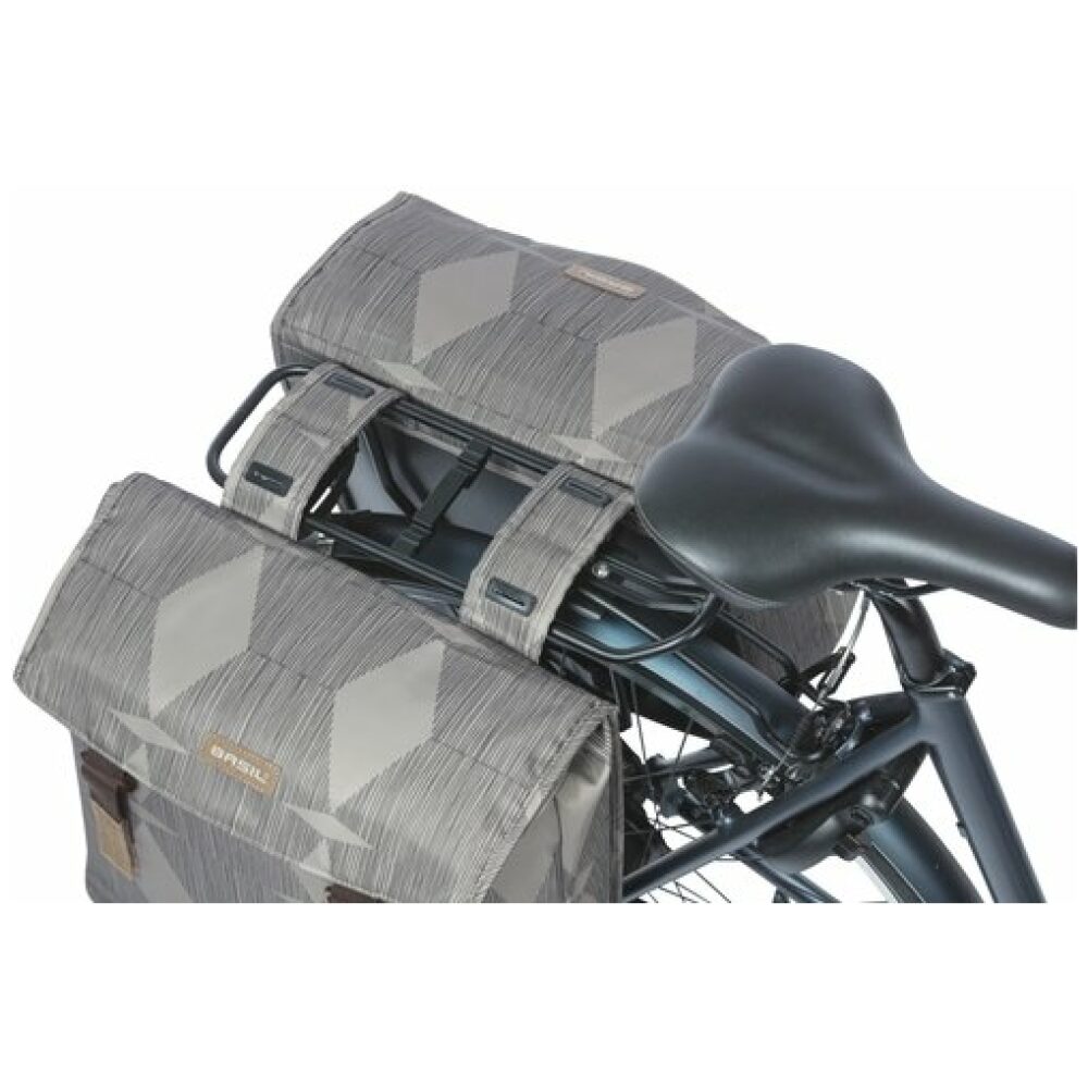 Basil fietstas dubbel Elegance 40-49 Chateau Taupe - Afbeelding 6