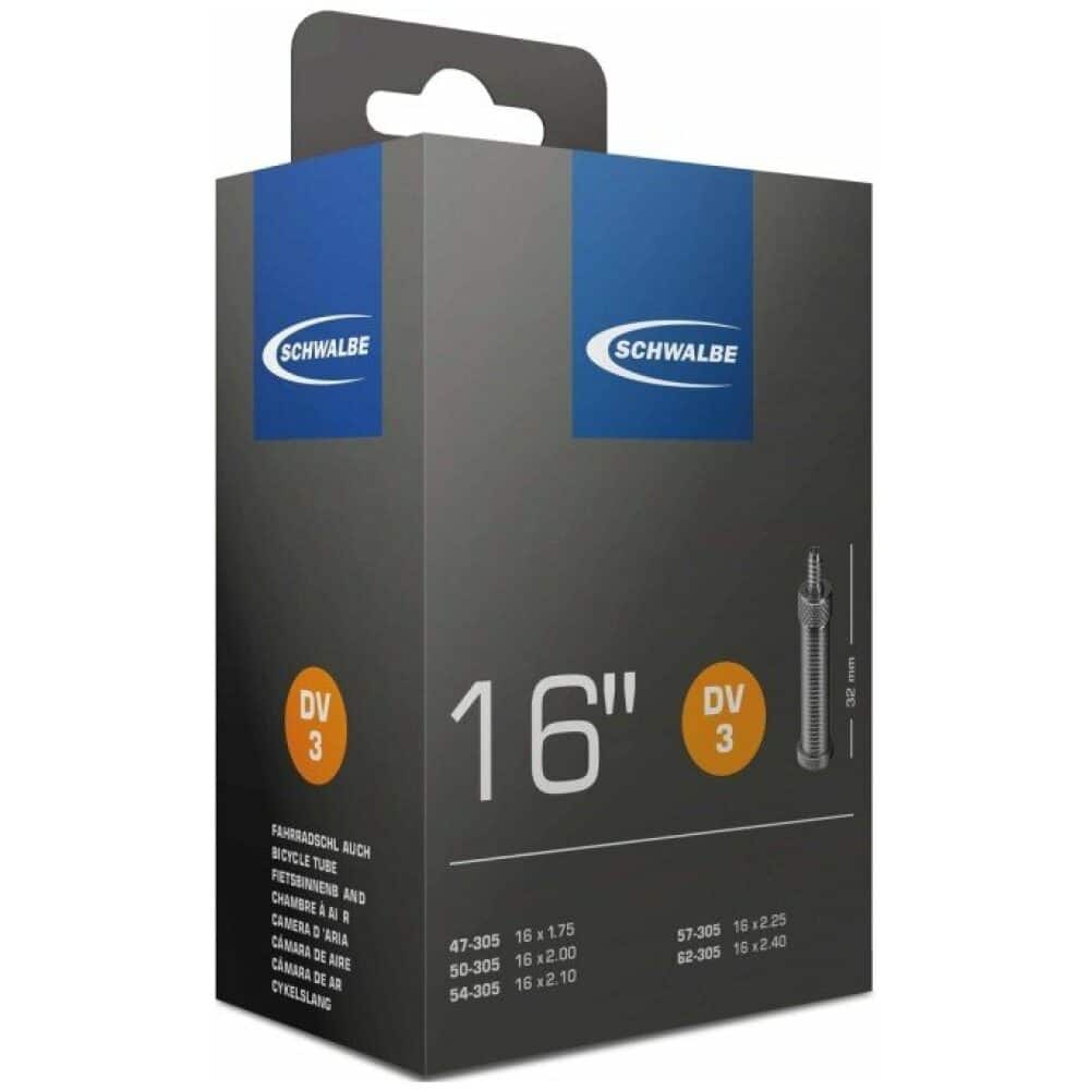 Schwalbe Binnenband DV3 16 x 1.75 - 2.40 Hollands Ventiel 32mm Zwart - Afbeelding 2