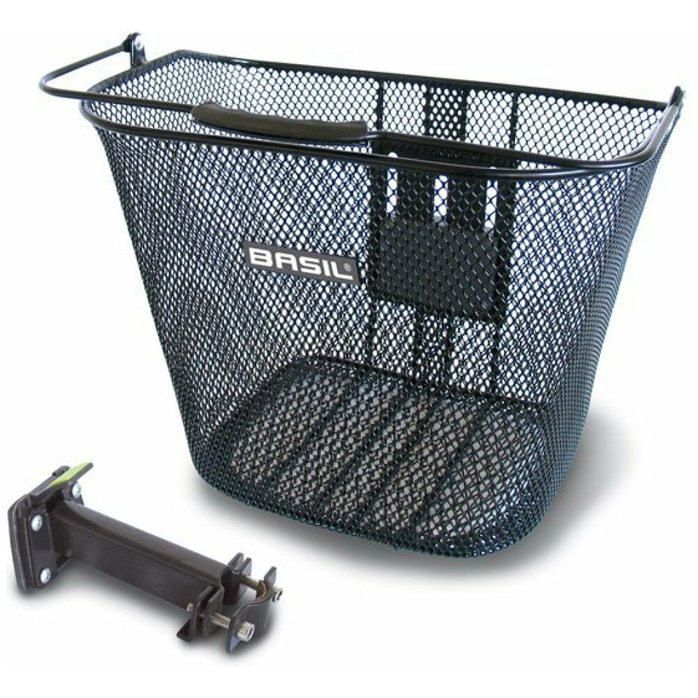 Basil mand Bremen BE + houder zw Zwart