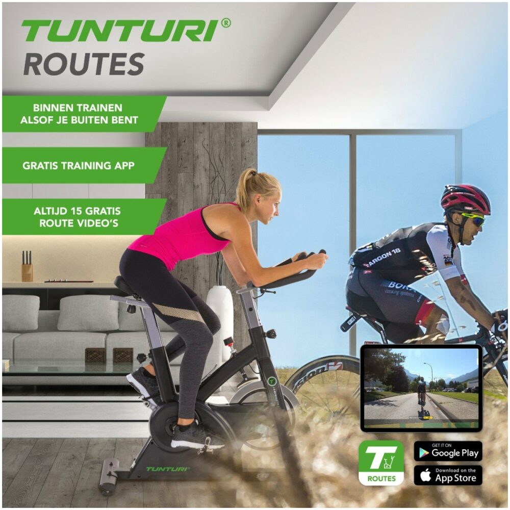 Tunturi spinningfiets, Spinningbike S40 Grijs .- - Afbeelding 3