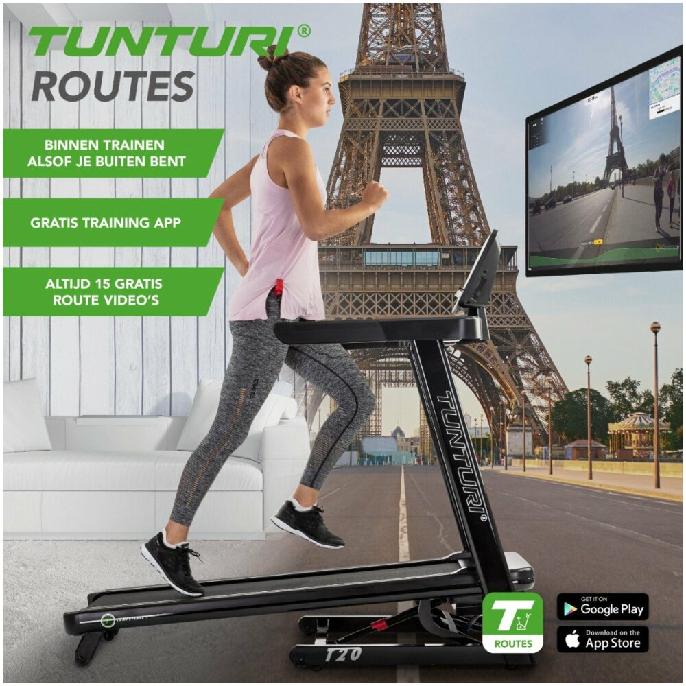 Tunturi looptrainer, loopband, T20 Grijs - Afbeelding 4