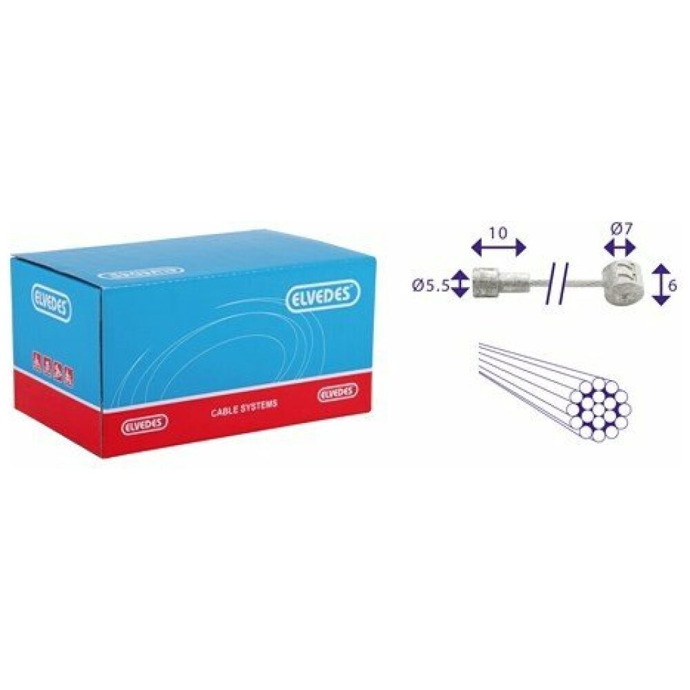 Elvedes rem binnenkabel rvs 3m 2 nippels ton 7x6 p Zilver - Afbeelding 3