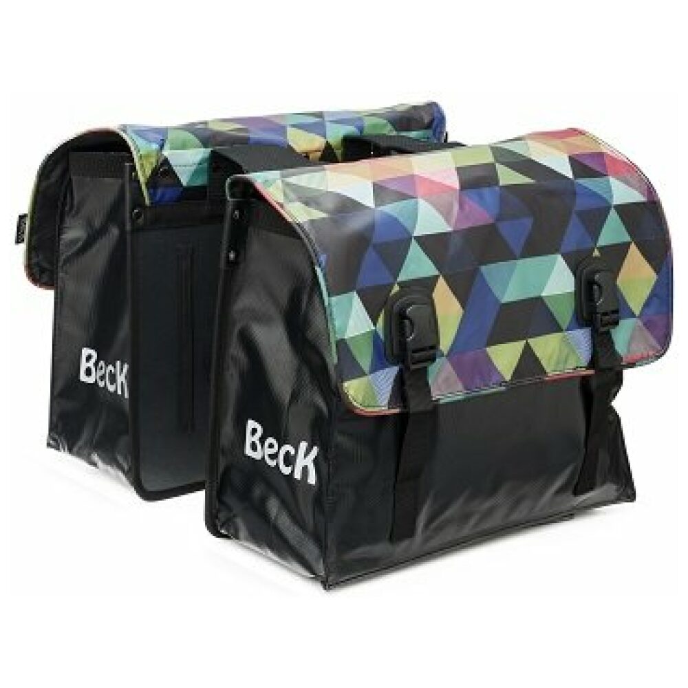 Beck Fietstas Classic Colored Triangles Zwart