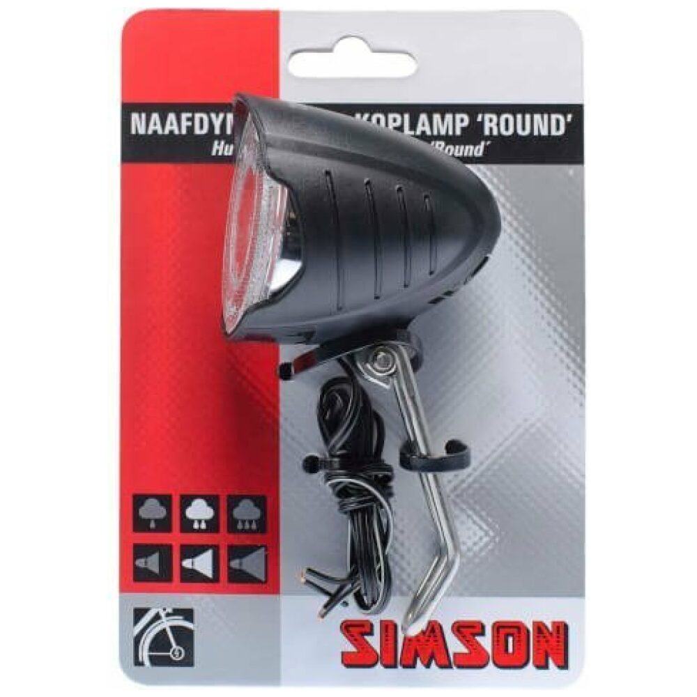 Simson koplamp Round aan/uit dynamo 7 lux ZWART - Afbeelding 3