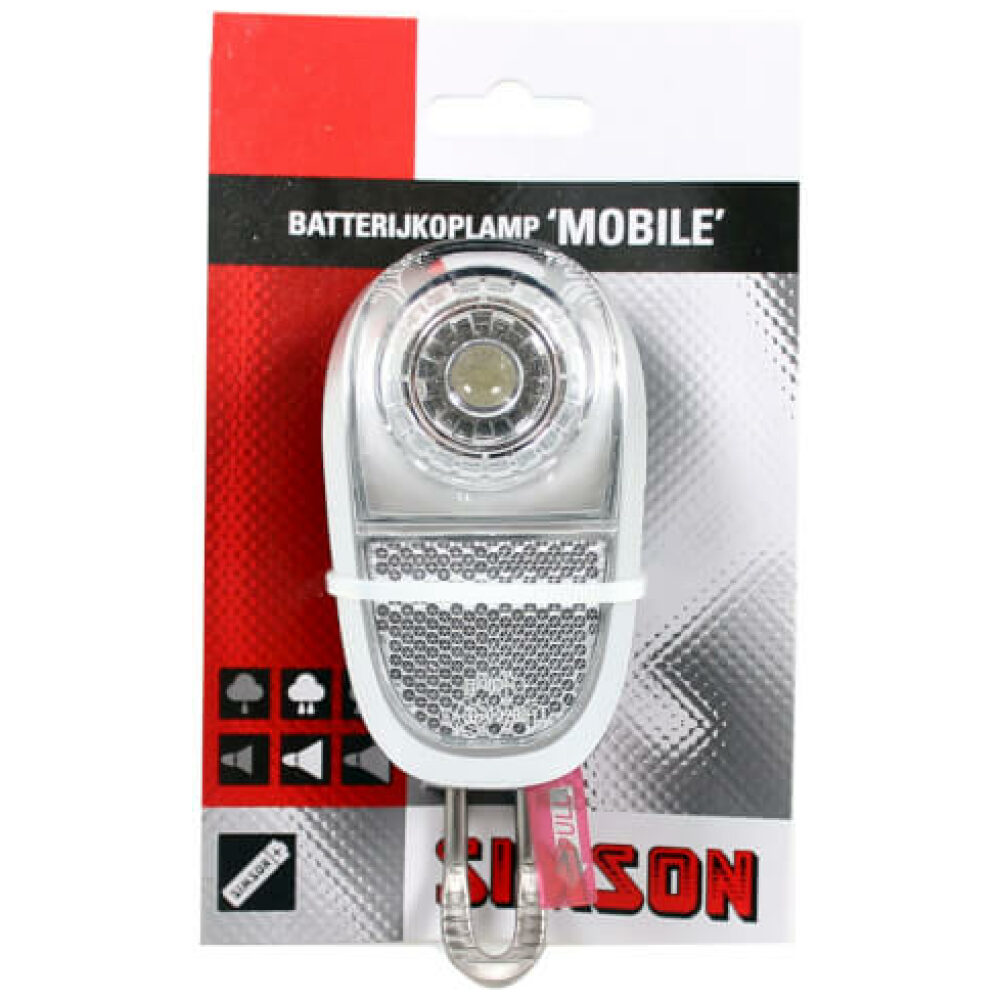 Simson koplamp white led batterij 5 lux ZILVER - Afbeelding 3