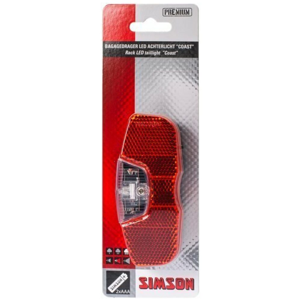 Simson achterlicht Coast batterij 80mm ZWART
