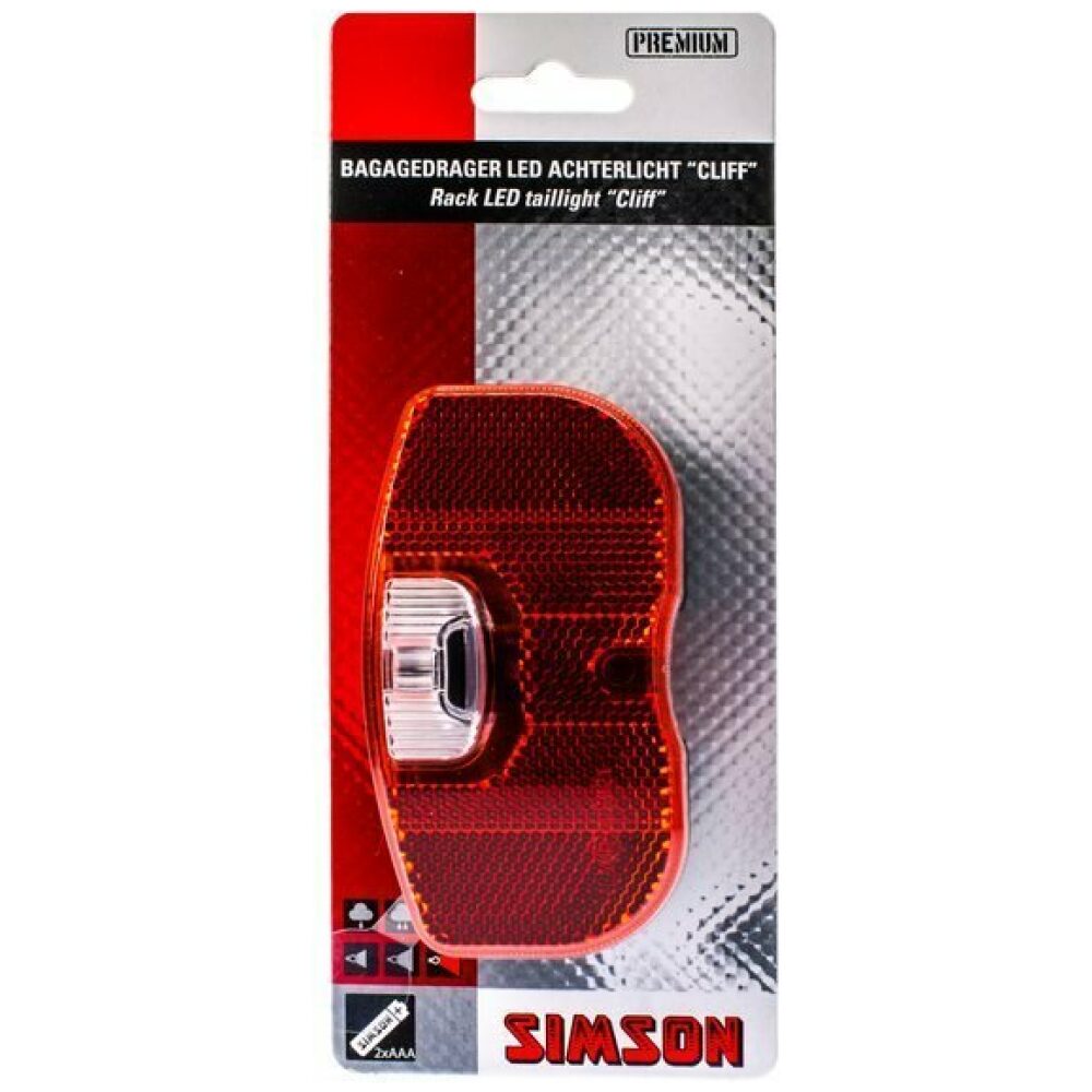 Simson achterlicht Cliff batterij 50/80mm ZWART