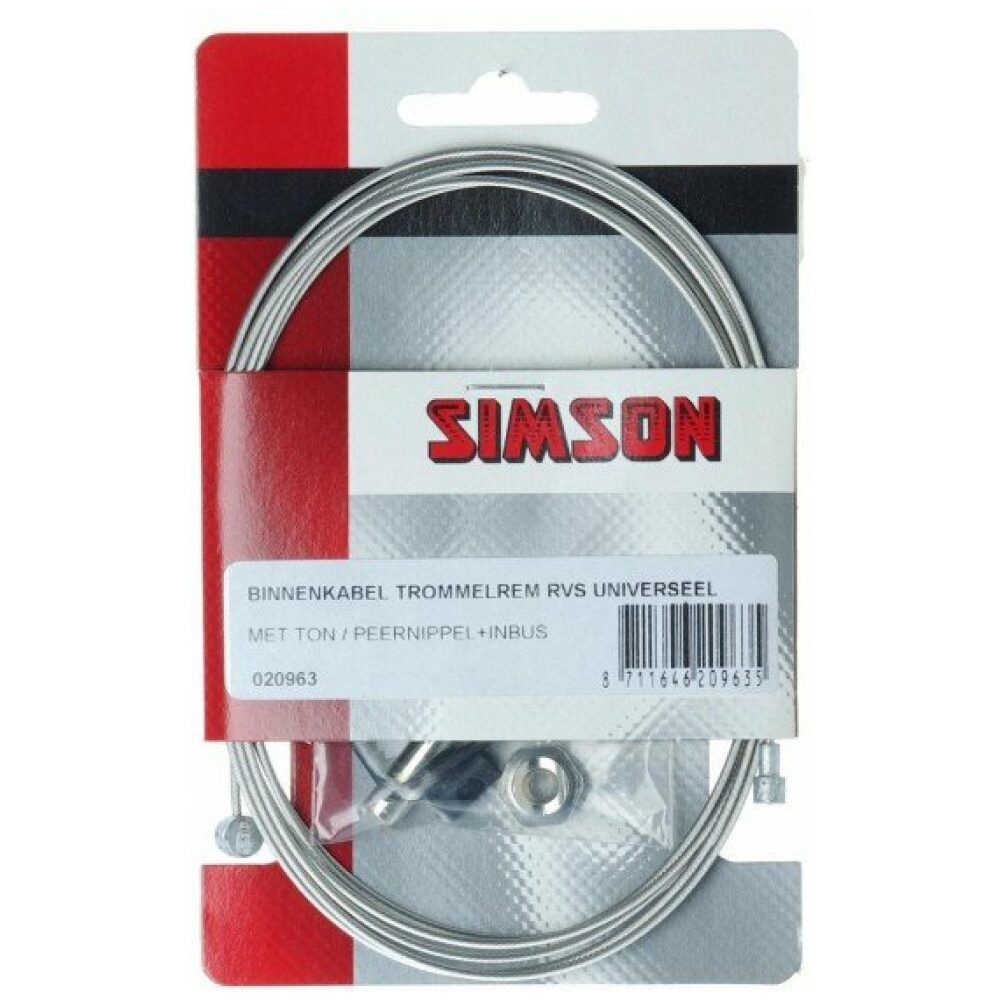 Simson bnkabel rem 2 nipp uni RVS GRIJS - Afbeelding 2