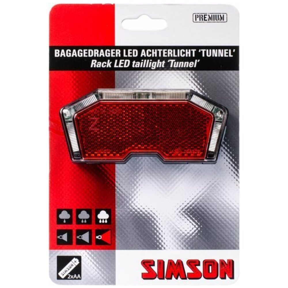 Simson achterlicht Tunnel auto batterij 50/80mm ZWART