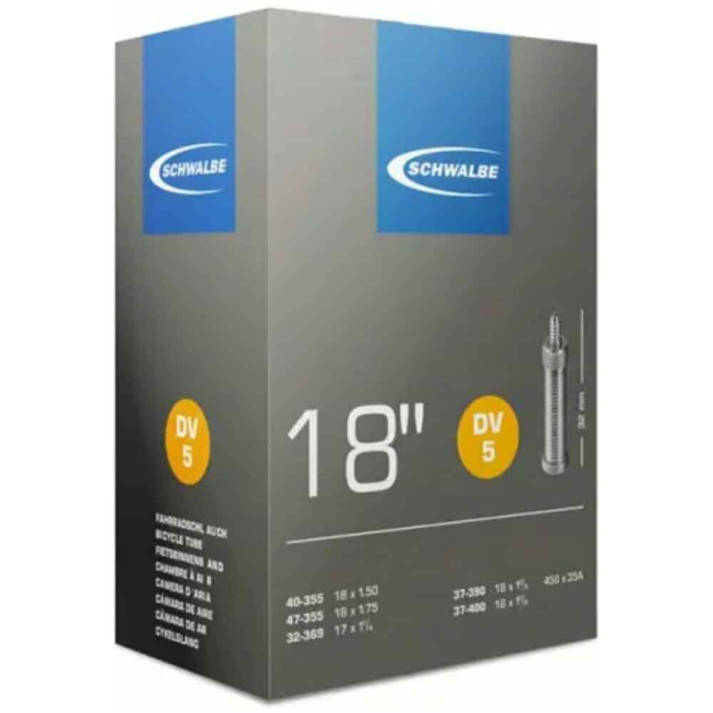 Schwalbe Binnenband DV5 17 x 1 1/4 - 18 x 1.75 hv 32mm Zwart - Afbeelding 3