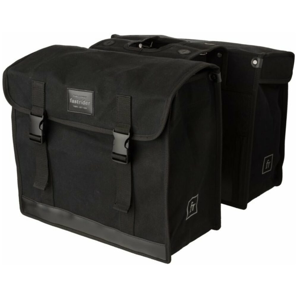 Fastrider dubbele tas canvas 36 Zwart