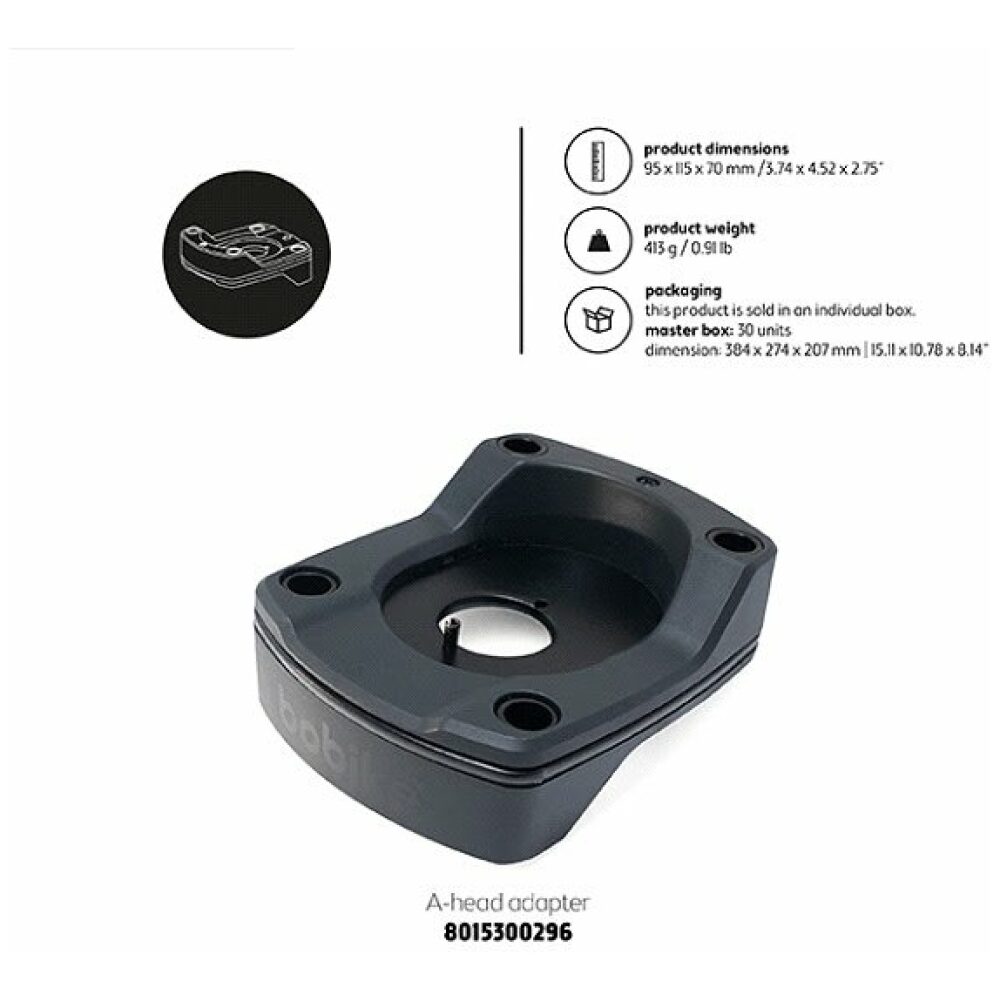 Bobike bevestigingsset / Ahead Plus adapter voorz Zwart