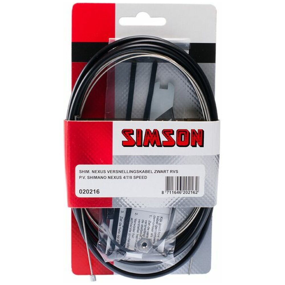 Simson versn kabel Nexus rvs Zwart