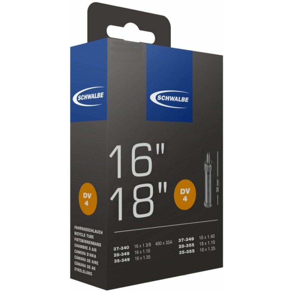 Schwalbe Binnenband DV4 16 x 1 3/8 - 18 x 1.35 hv 32mm ZWART - Afbeelding 3