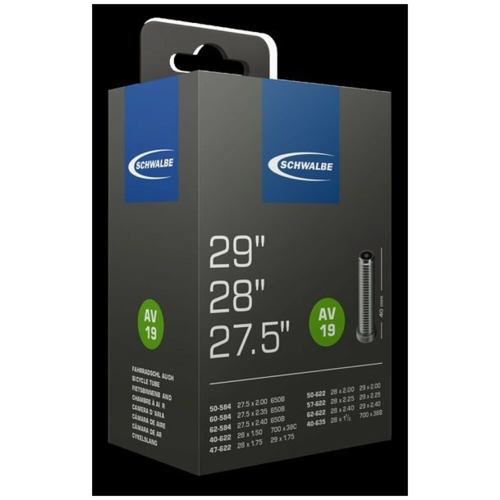 Schwalbe Binnenband AV 19 27.5 x 2.00 - 29 x 2.40 AutoVentiel 40mm ZWART - Afbeelding 4