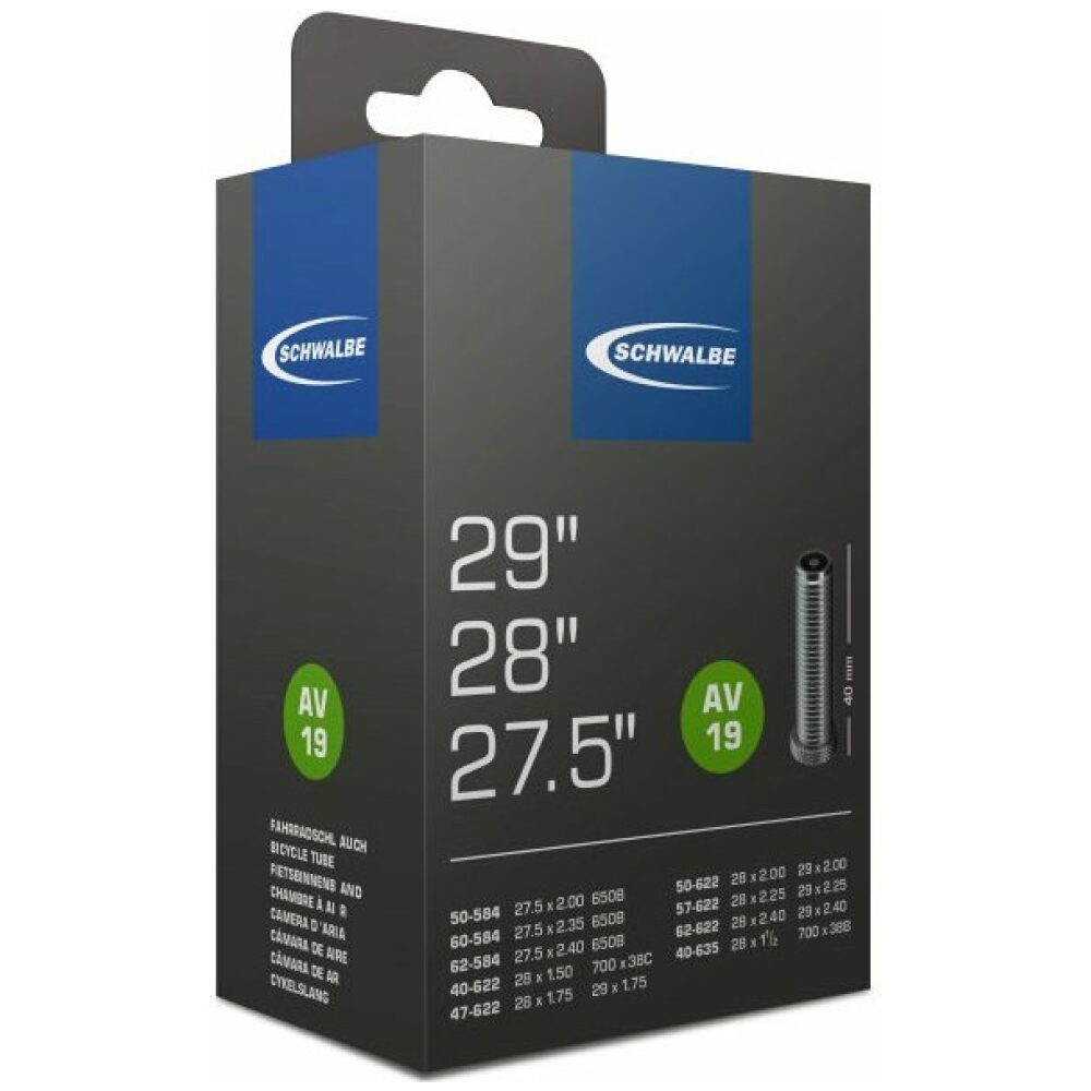 Schwalbe Binnenband AV 19 27.5 x 2.00 - 29 x 2.40 AutoVentiel 40mm ZWART - Afbeelding 3