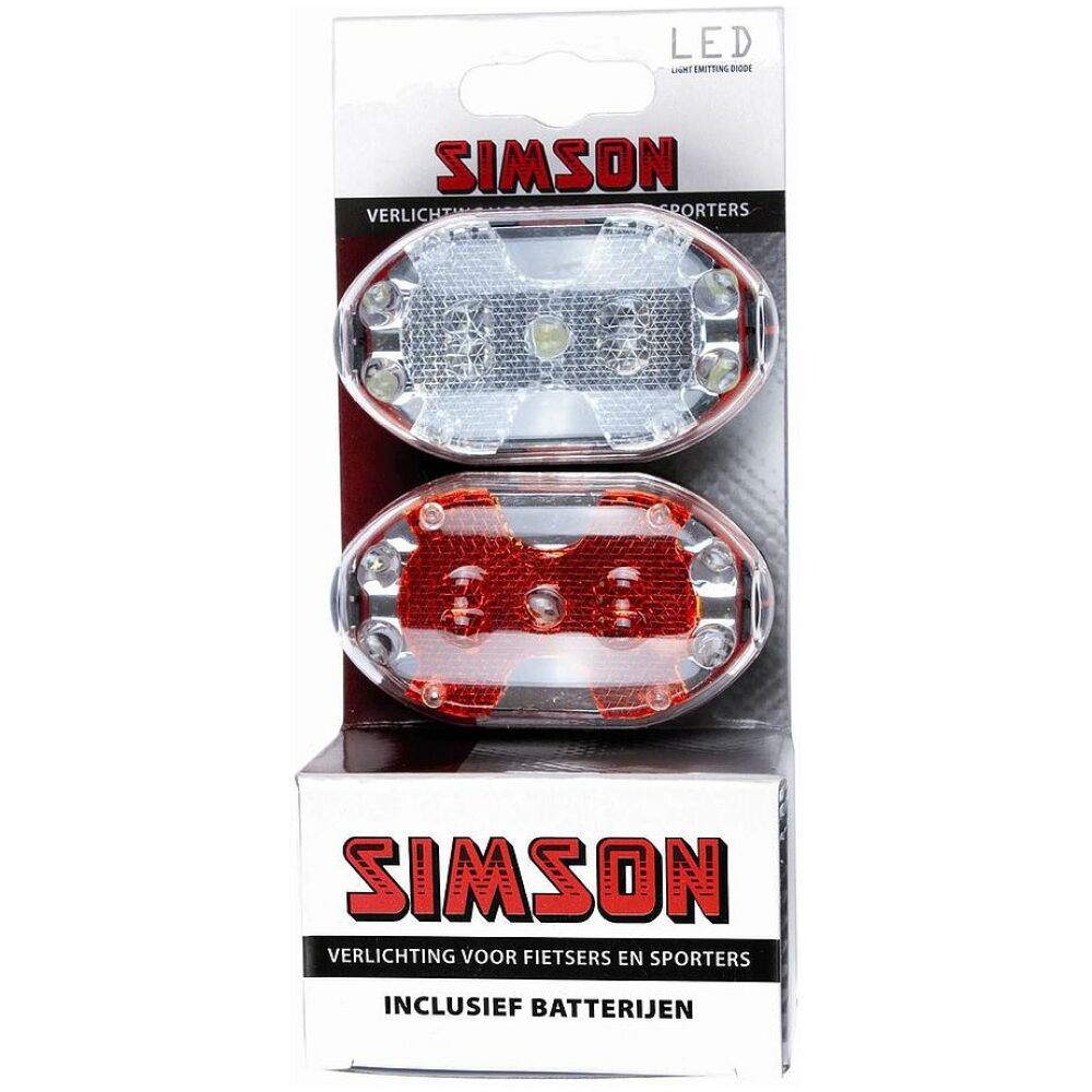 Simson verlichtingsset 5 led batterij ROOD - Afbeelding 3