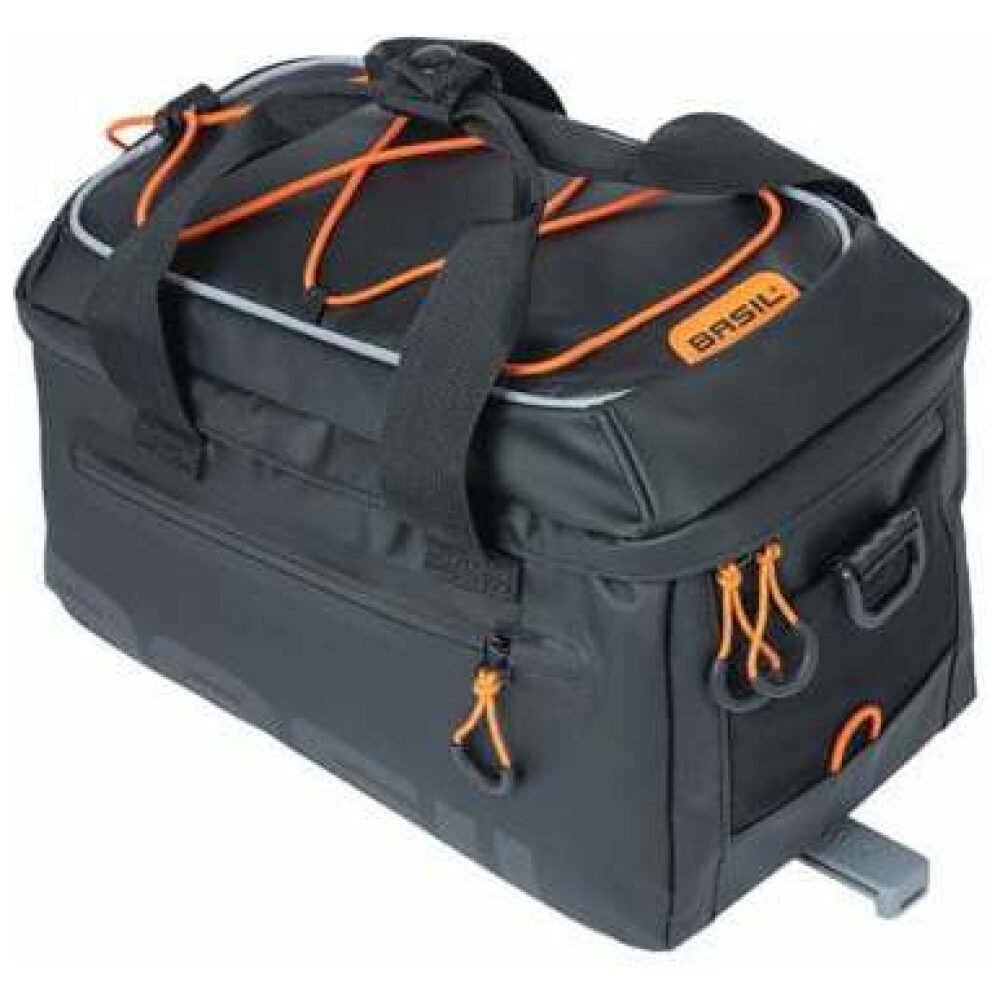 Basil dragertas Miles Tarpaulin trunkbag zwart ora Black Orange