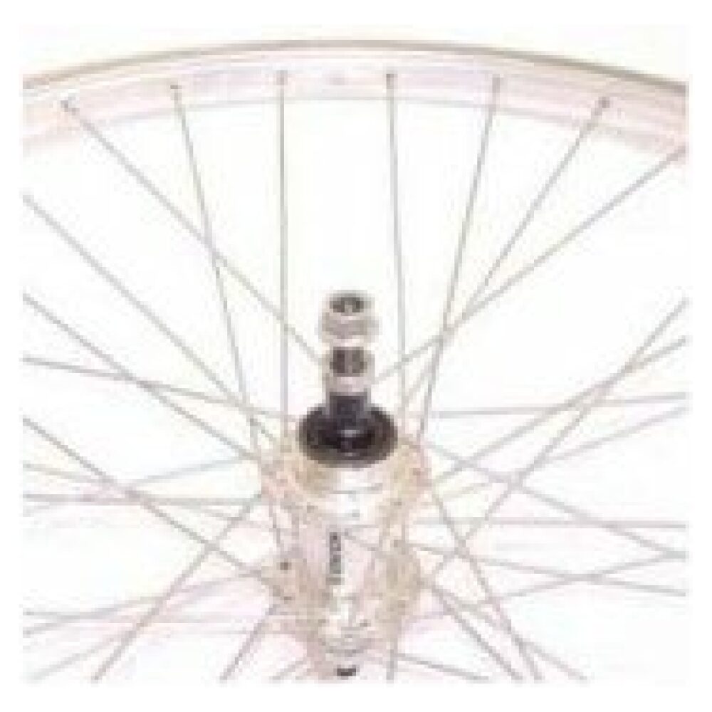 Merkloos A wiel 28 freewheel vast alu GRIJS