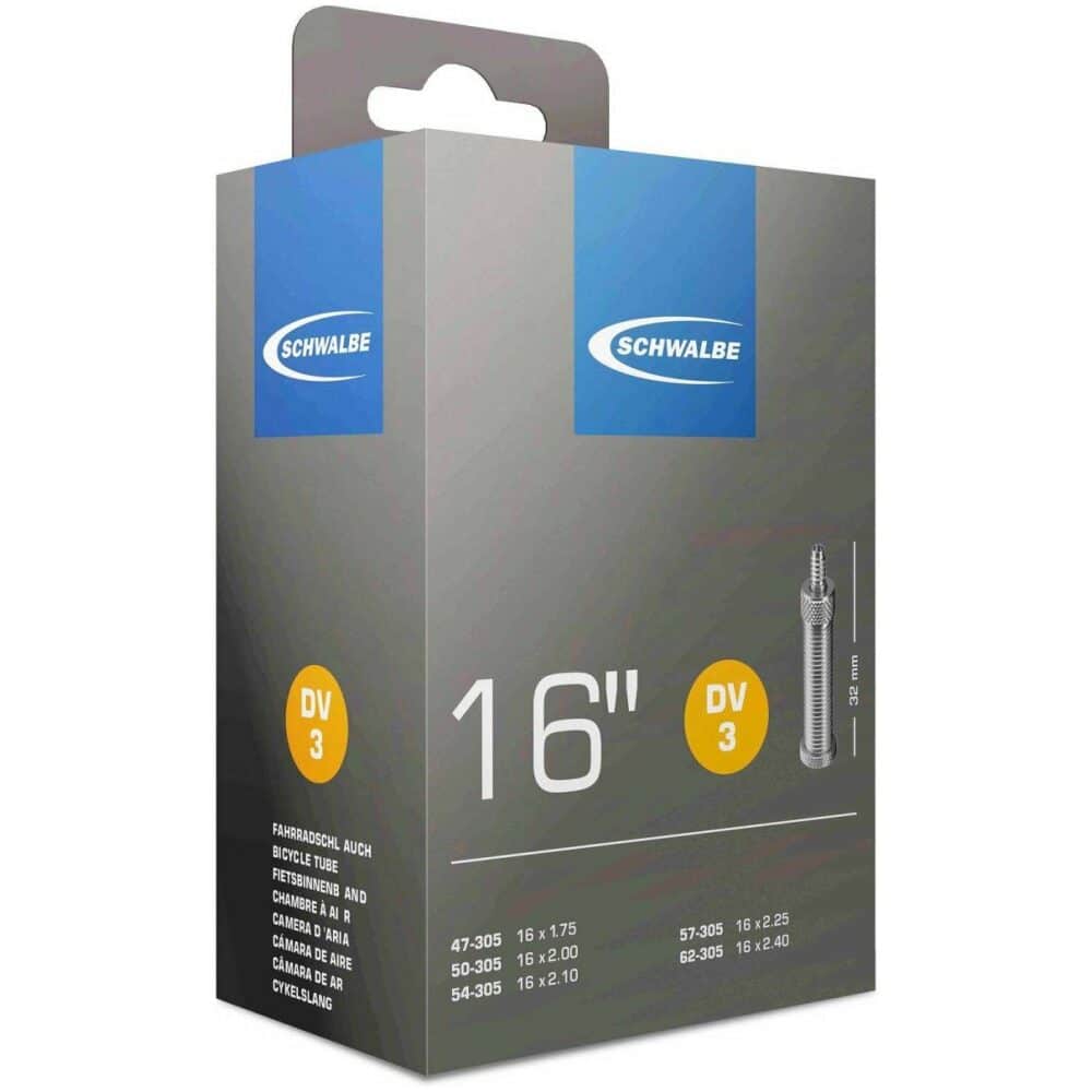 Schwalbe Binnenband DV3 16 x 1.75 - 2.40 Hollands Ventiel 32mm Zwart