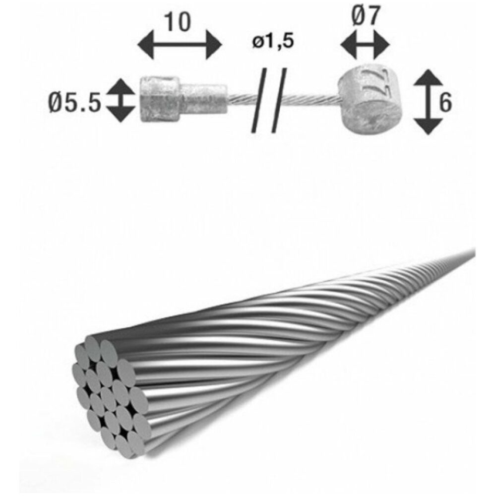 Xlc KABEL REM A BINNEN 4.00 2 NIPP BRX86 Zilver