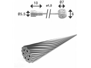 Xlc KABEL REM A BINNEN 4.00 2 NIPP BRX86 Zilver
