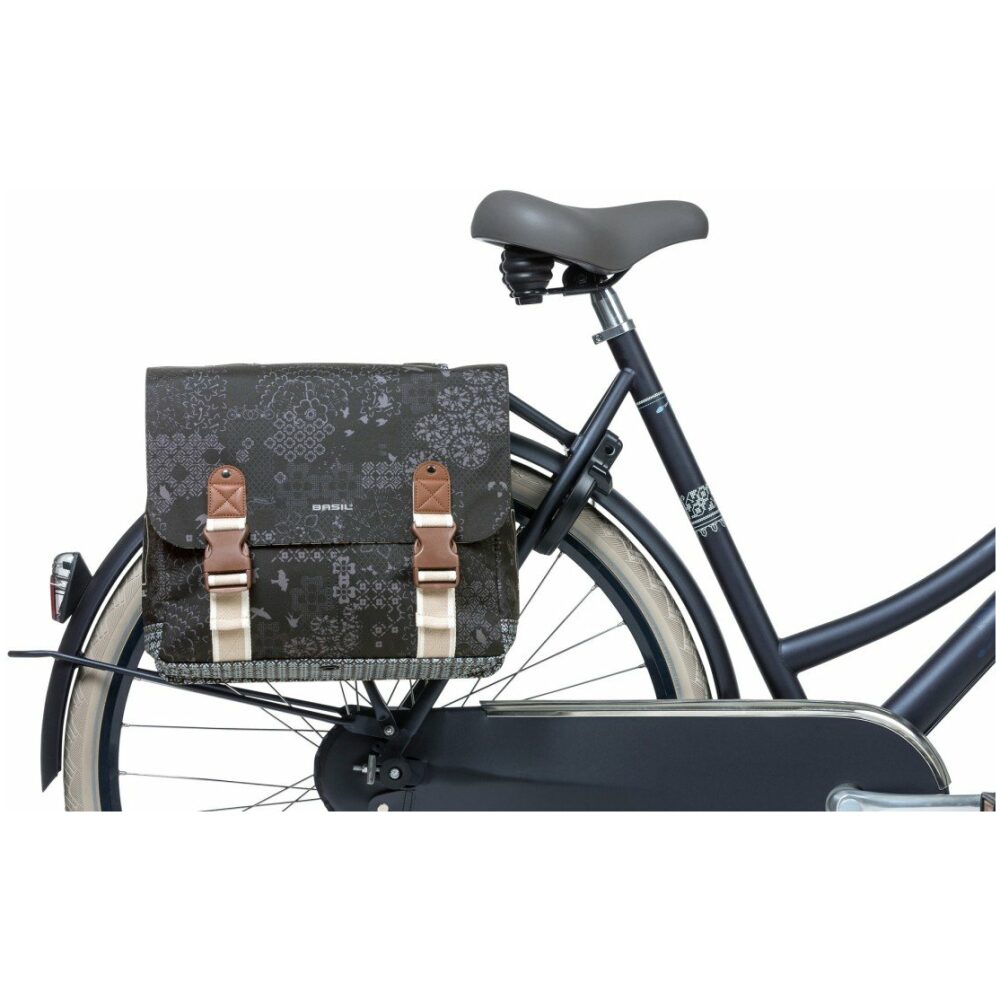 Basil Fietstas dubbel Boheme Charcoal