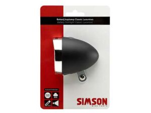 Simson koplamp Classic Luxurious batterij 30 lux z Zwart