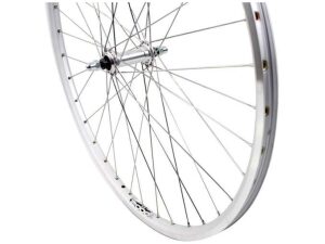 Merkloos Roland voorwiel 28 vast ZAC2000 zilver RVS spk