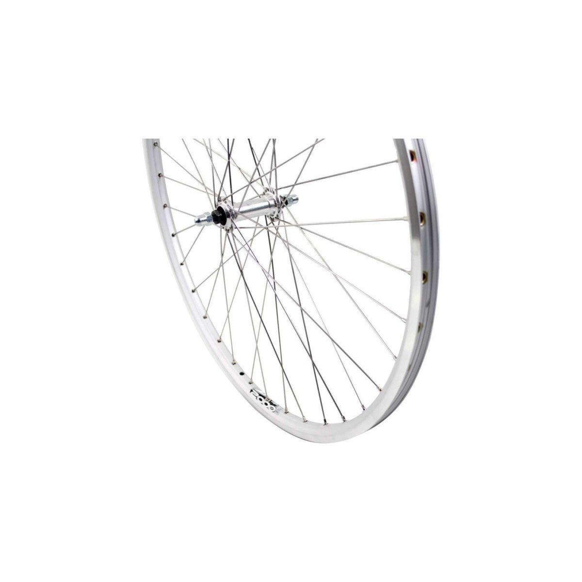Merkloos Roland voorwiel 28 vast ZAC2000 zilver RVS spk - Afbeelding 2