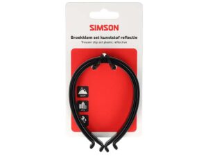 Simson broekklemmen kunststof met reflectie